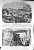 Original Old Antique Print 1856 Boulevard Lafayette Lyons Bells Cathedral Notre
