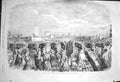 Original Old Antique Print 1856 Guards Marching Vauxhall Bridge London England