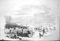 Original Old Antique Print 1856 People Fraternising Gurads Review Hyde Park 19th