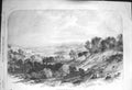 Original Old Antique Print 1856 View Hampstead Heath Town Trees Fine Art 19th