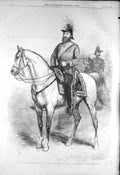 Antique Old Print *3222 1856 Commander-In-Chief Royal Highness Duke Cambridge