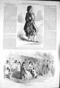 Original Old Antique Print 1856 Toreador Puceta Insurgent Madrid Scene Spain