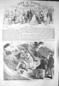 Original Old Antique Print 1856 Pleasures Yachting Stormy Sea Boat Victorian