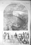 Old Antique Print 1856 Cave Fingal Staffa Scene Landing Boulogne France 19th