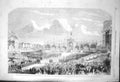 Original Old Antique Print 1856 Brussels Fetes King Belgiums Place Joseph Leop