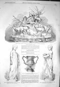 Old Antique Print 1856 Statue Princess Helena Louise Silver Earl Stamford 19th