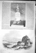Original Old Antique Print 1856 Statue Napoleon Boulogne Ambleteuse Victorian