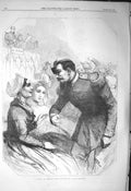 Original Old Antique Print 1856 Scene France Romance Dance L 19th