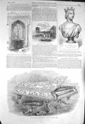 Original Old Antique Print 1856 Pianoforte Erard Queen Window Guildhal Victorian