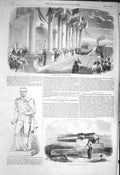 Original Old Antique Print 1856 Madras Railway Horsfall Wrought-Iron Gun 19th