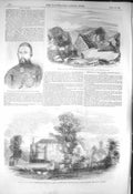 Old Antique Print 1856 Fuad Pacha Turkish Minister Tumulus Chantry House 19th
