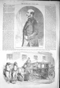Old Antique Print 1856 Count De Morny State Carriage Russian Coronation 19th