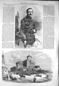 Original Old Antique Print 1856 Alexander Emperor Russia College Norles Moscow