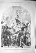 Original Old Antique Print 1856 Coronation Russia Czar Moscow Archbishop Crown