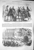 Old Antique Print 1856 Paris Fashion Removal Bell Great Clock Westminster 19th