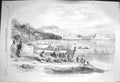 Old Antique Print 1856 View Lazzaroni Shore Bay Naples Italy Beach Boats 19th