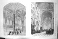 Original Old Antique Print 1856 Chapter-House Salisbury Cathedral Church Oxford