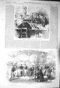 Old Antique Print 1856 Dinner Salle Montesquieu Paris Kitchen Art Dining 19th