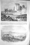 Old Antique Print 1856 Walls Constantinople Buyukdere Valley Beicos Bay 19th