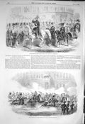 Original Old Antique Print 1856 Emperor Russia Guards Petersburg Parade Cavalry