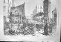 Old Antique Print 1856 Street Scene Naples Italy Market Stalls Fine Art 19th
