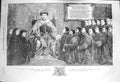 Old Antique Print 1856 King Henry Eighth Charter Barber Surgeons Linton 19th