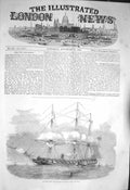 Original Old Antique Print 1856 H.M. Screw Steam-Frigate Ship Shannon Victorian