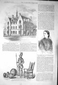 Original Old Antique Print 1856 Orphan School Blackheath Northcote Royal Armour