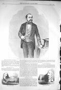 Old Antique Print *3226 1856 Portrait Prince Leiningen Stone Lion Kertch