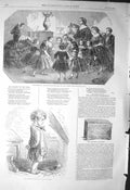 Original Old Antique Print 1856 Paris Fashion Children Alexandre Ha Victorian