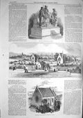 Old Antique Print 1857 Charlton Cemetery Protestant Church Cannes Costa 19th