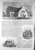 Old Antique Print 1857 School-Church Peter'S Stepney Orphan Halstead Hall 19th