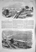 Original Old Antique Print 1857 War China Anunghoy Bogue Forts Parkes Dutc 19th