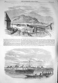 Original Old Antique Print 1857 Asiatic Russia Ural Mountains Fishing Astrakan