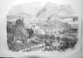 Original Old Antique Print 1857 View Canton Suburbs Conflagration City China
