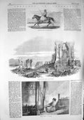 Old Antique Print 1857 Cashmere Tartar Ladak Yarkund Pony Islambad Temple 19th