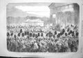 Original Old Antique Print 1857 Chapel Wellington Barracks Guards Crim Victorian