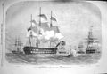 Original Old Antique Print 1857 Naval Ship China Squadron Furious Transit 19th
