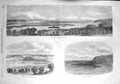 Original Old Antique Print 1857 View Bay Natal Kraal Chaka Zulu Chie Victorian