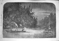 Original Old Antique Print 1857 Water Hunting Deer River Susquehana Penns 19th