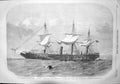 Old Antique Print 1857 Queen Troop Ship Transit China Portsmouth Harbour 19th