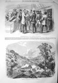 Original Old Antique Print 1857 Ship Valetta Mormons Kanyon Rocky Mountains