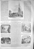 Old Antique Print 1857 Church Stapleton Bristol Gray'S Inn Clifford'S Inn 19th