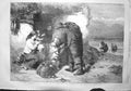 Original Old Antique Print 1857 Scene Fisherman Return Home Sea Family Home