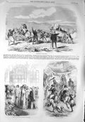 Old Antique Print 1857 Travelling Desert Railway Station Alexandria Cairo 19th