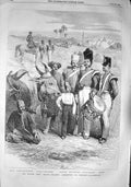 Original Old Antique Print 1857 Madras Army Lascar Puckally Pension Boy Sepoys