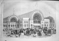 Original Old Antique Print Ref.866 1857 Art Treasures Exhibition Building Man
