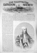 Original Old Antique Print 1857 Speaker House Commons John Evelyn Denison 19th