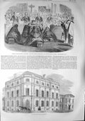 Original Old Antique Print 1857 Funeral Duchess Gloucester Windsor Library 19th