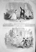Original Old Antique Print 1857 Ballet Acalista Theatre Lucia Lammermoor 19th